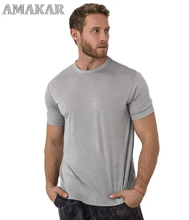 

2021 Мужская футболка из мериносовой шерсти, футболка из базового слоя шерсти, мужская рубашка из 100% мериносовой шерсти, дышащая, с впитывающи...