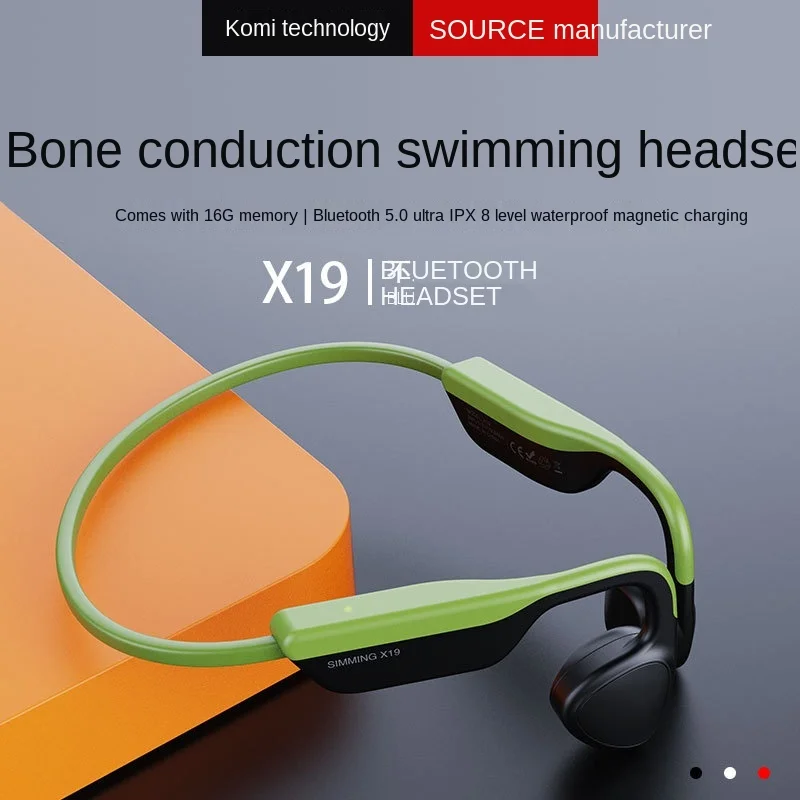 X19 bluetooth headset comes with memory, 16G, bone conduction bluetooth headset for swimming.
X19 bluetooth headset comes with memory, 16G, bone conduction bluetooth headset for swimming.