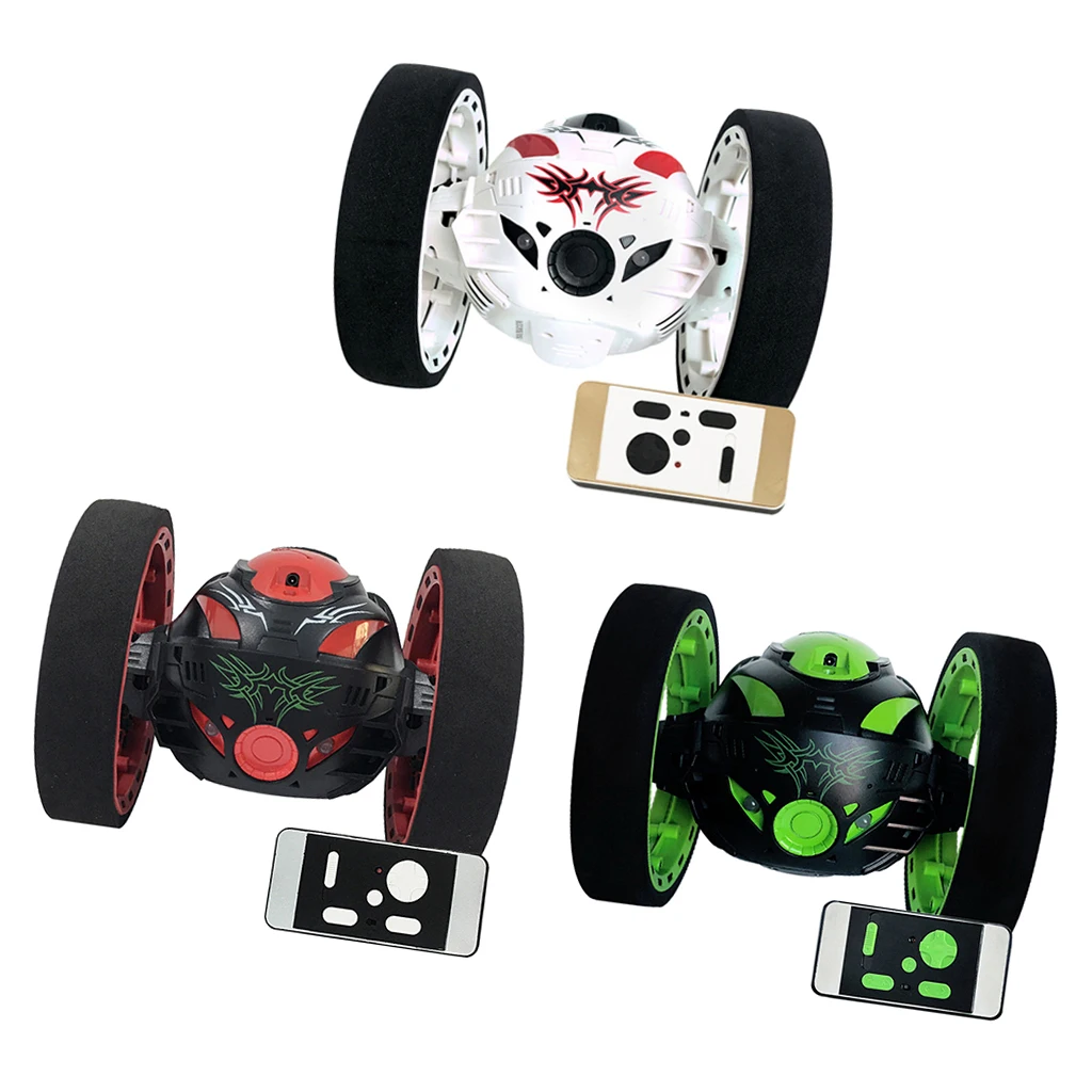 

2.4G RC Bouncing Car 2WD Stunt Bounce 360 Degree Rotating Off-Road Vehicle Anti-collision with Light Remote Control Cars Toys