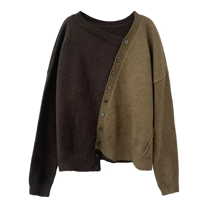Oversized V-neck Loose Knit Pullover Sweater For Women New Arrival Single Buttons Irregular Sweaters Top A101
Oversized V-neck Loose Knit Pullover Sweater For Women New Arrival Single Buttons Irregular Sweaters Top A101