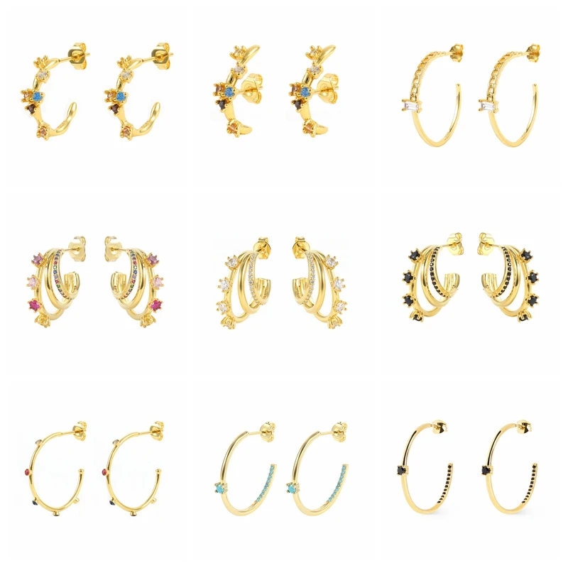 AIDE 18k Gold Color Piercing Stud Earrings For Women Summer Color Pink Zircon Hook Earings Jewelry Bijoux Femme Cartilage Joyero
AIDE 18k Gold Color Piercing Stud Earrings For Women Summer Color Pink Zircon Hook Earings Jewelry Bijoux Femme Cartilage Joyero