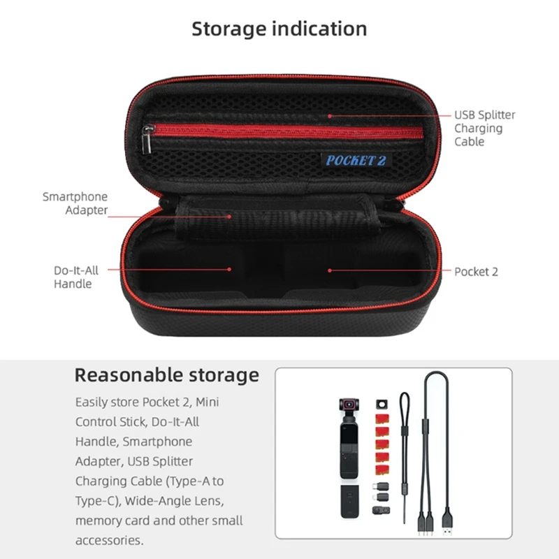 Mini Hard Shell Carrying Case Travel Portable Storage Bag for Pocket 2 Protection Handheld Gimbal Accessory
Mini Hard Shell Carrying Case Travel Portable Storage Bag for Pocket 2 Protection Handheld Gimbal Accessory
