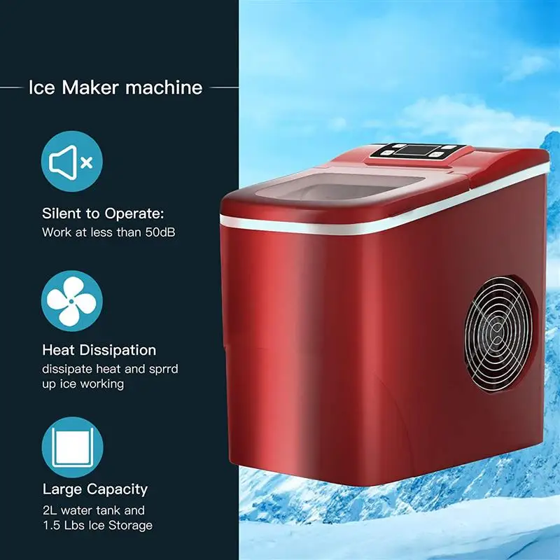 Summer household electric Compact Ice Maker Electric Bullet Ice Machine Automatic Household Ice Making Machine for Milk Tea Shop