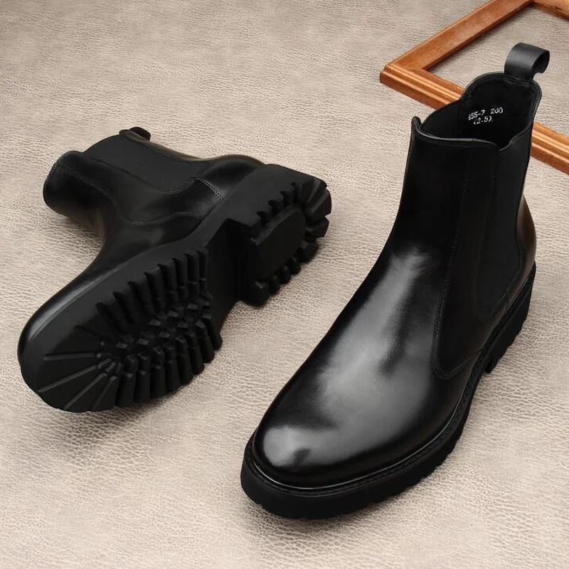 Luxury Chelsea Boots Genuine Leather Men's Ankle Boots High Grade Slip On Handmade Wingtip Quality Black Shoes Basic Boots Men
Luxury Chelsea Boots Genuine Leather Men's Ankle Boots High Grade Slip On Handmade Wingtip Quality Black Shoes Basic Boots Men