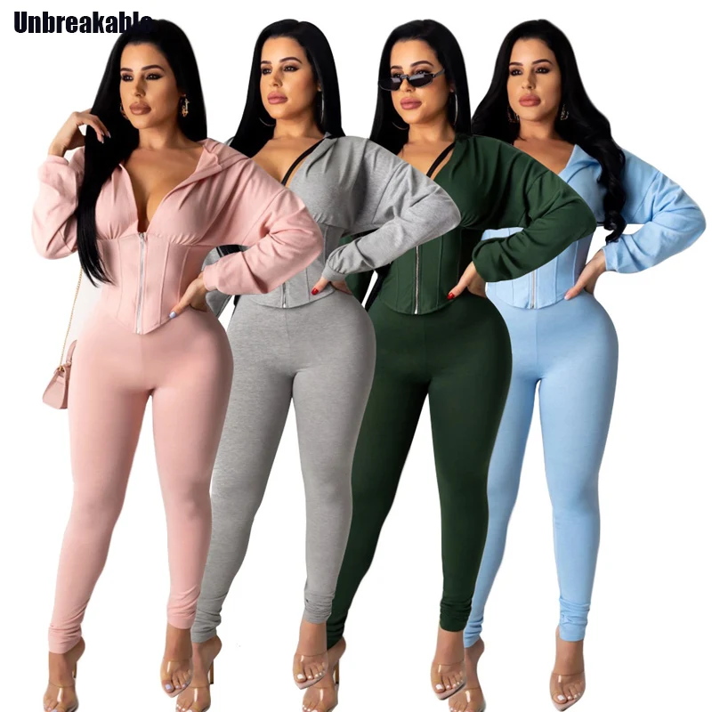 Sweatershirt Long Sleeve Hooded Zipper Fly Tracksuit Women Streetwear Vintage Two Piece Overall Romper 2021 Spring Winter
Sweatershirt Long Sleeve Hooded Zipper Fly Tracksuit Women Streetwear Vintage Two Piece Overall Romper 2021 Spring Winter