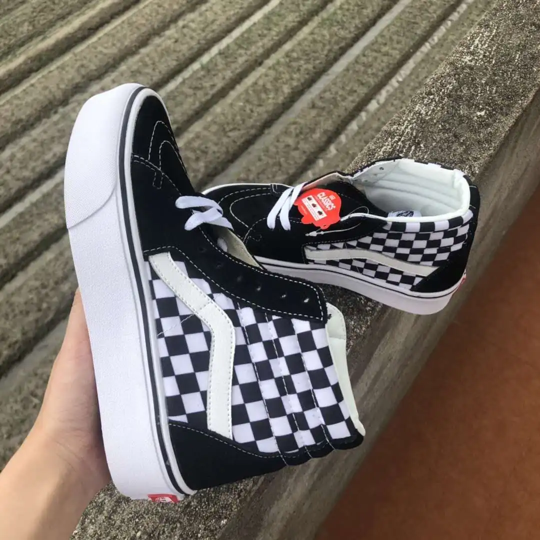 Original single van women's shoes high top old black / white chessboard shoes platform shoes size 36-40
Original single van women's shoes high top old black / white chessboard shoes platform shoes size 36-40