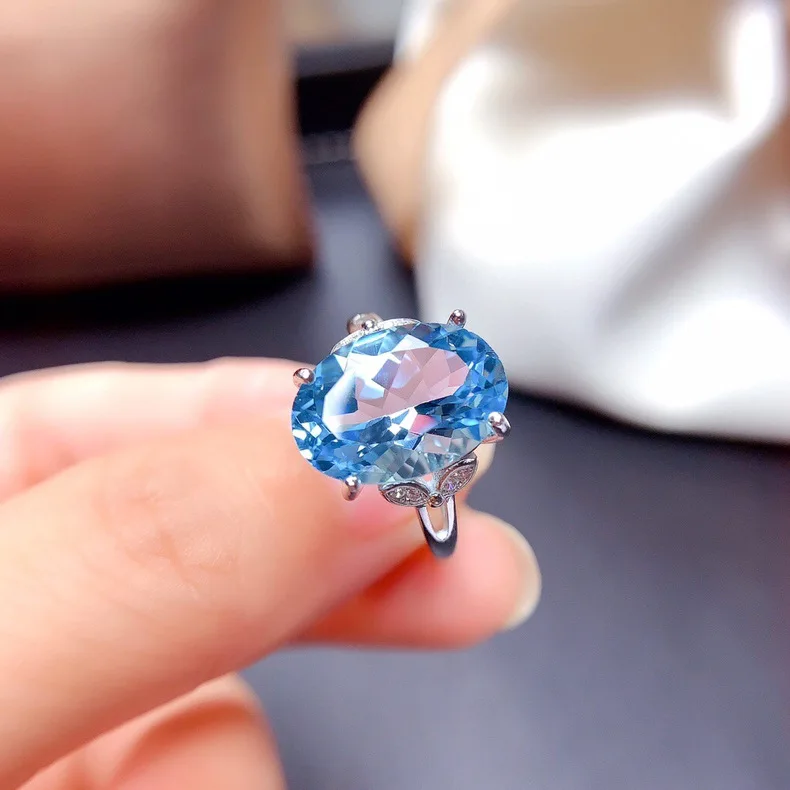 Rings for Women Silver 925 Natural Aquamarine Wedding Fine Luxury Jewelry Resizable Simple Temperament Big Silver Rings Gift
Rings for Women Silver 925 Natural Aquamarine Wedding Fine Luxury Jewelry Resizable Simple Temperament Big Silver Rings Gift