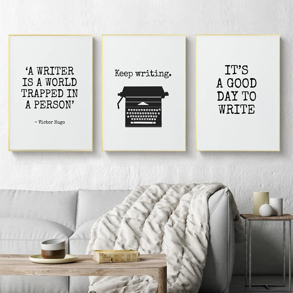 Typewriter Black White Art Canvas Print Writer Gift Typewriter Poster Keep Writing Quote Painting Pictures Office Wall Art Decor
Typewriter Black White Art Canvas Print Writer Gift Typewriter Poster Keep Writing Quote Painting Pictures Office Wall Art Decor