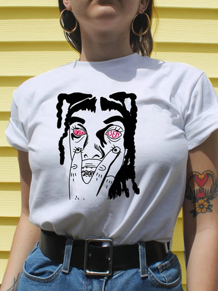 Female Gothic T Shirts Women Hip Hop Ladies Tshirt Cotton White Black Graphic Tees Short Sleeve Boho Dark Edgy 90s Grunge Shirt
Female Gothic T Shirts Women Hip Hop Ladies Tshirt Cotton White Black Graphic Tees Short Sleeve Boho Dark Edgy 90s Grunge Shirt