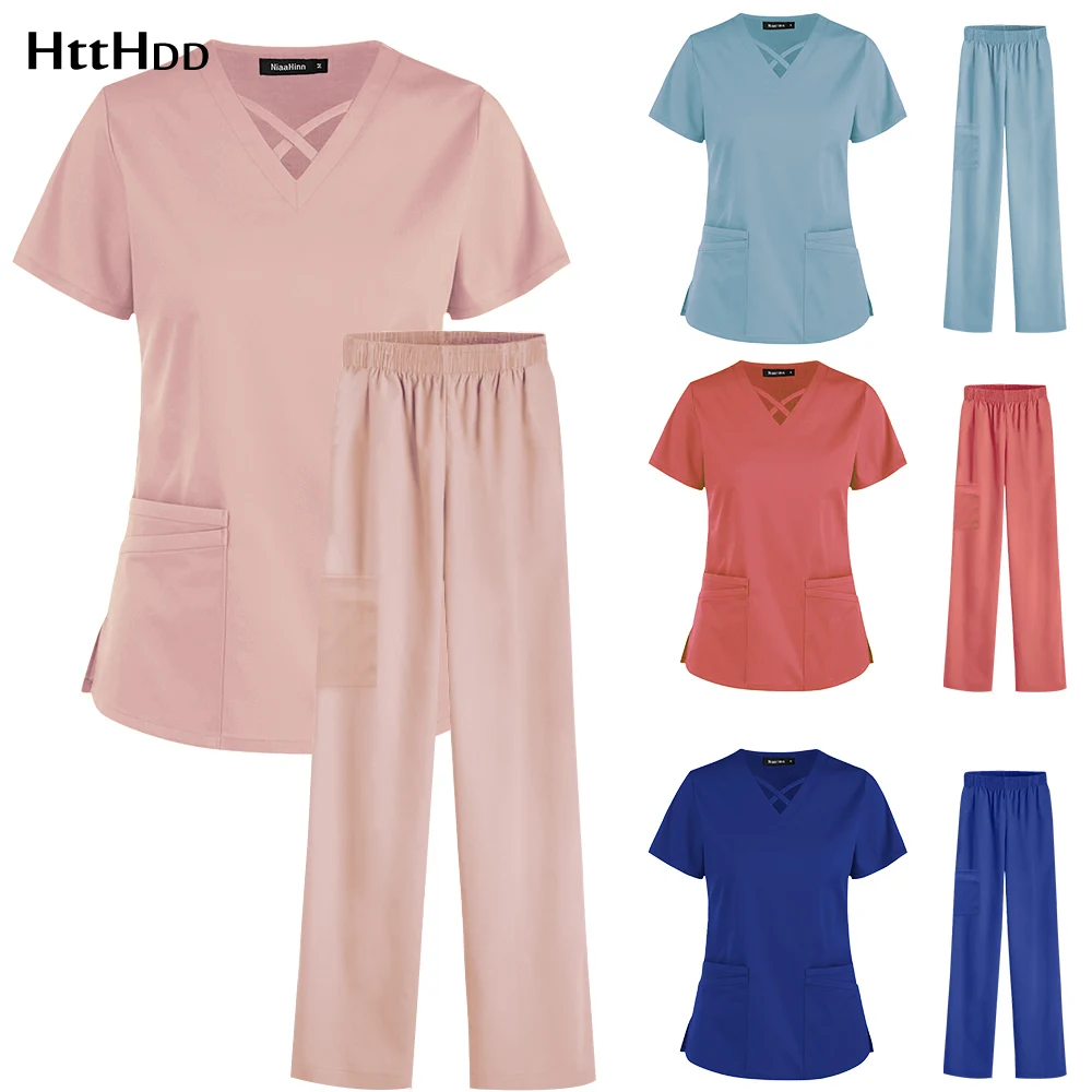 New Ladies Pet Shop Beauty Doctor Nursing Set High Quality Wholesale Clinic Doctor Uniform Spa Lab Vet Work Clothes Scrub Suit
New Ladies Pet Shop Beauty Doctor Nursing Set High Quality Wholesale Clinic Doctor Uniform Spa Lab Vet Work Clothes Scrub Suit