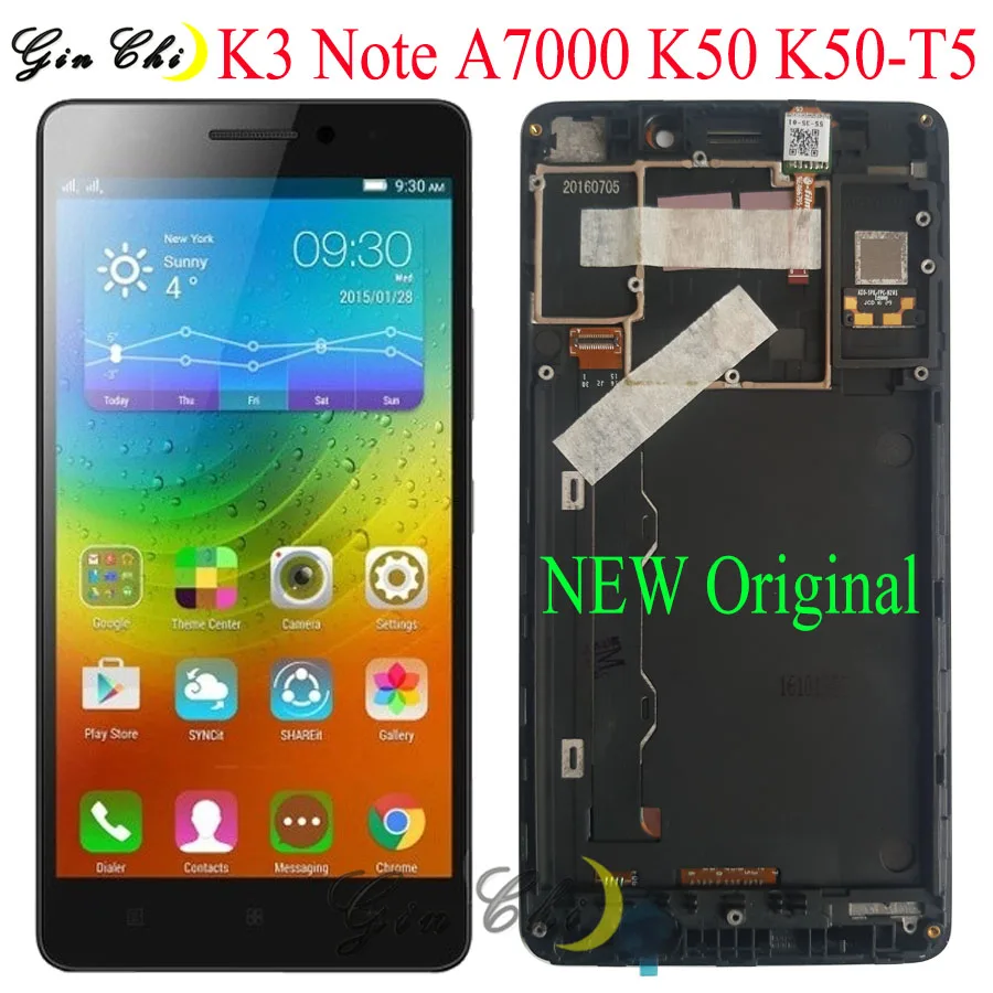 Новый оригинальный ЖК дисплей Lenovo A7000 сенсорный экран дигитайзер K50 с рамкой T5 K3