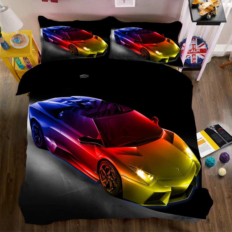 WOSTAR King size quilt cover set adult kids double bed 3d print cartoon sports car quilt cover luxury bedding set home textiles
WOSTAR King size quilt cover set adult kids double bed 3d print cartoon sports car quilt cover luxury bedding set home textiles