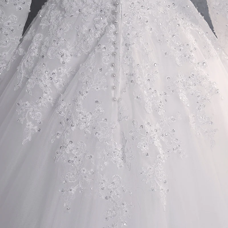 Luxurious Lace Wedding Dress Long Sleeve Halter A-line Bride Dress Appliques Court Train Lace Up Bridal Gowns Vestido De Noiva
Luxurious Lace Wedding Dress Long Sleeve Halter A-line Bride Dress Appliques Court Train Lace Up Bridal Gowns Vestido De Noiva