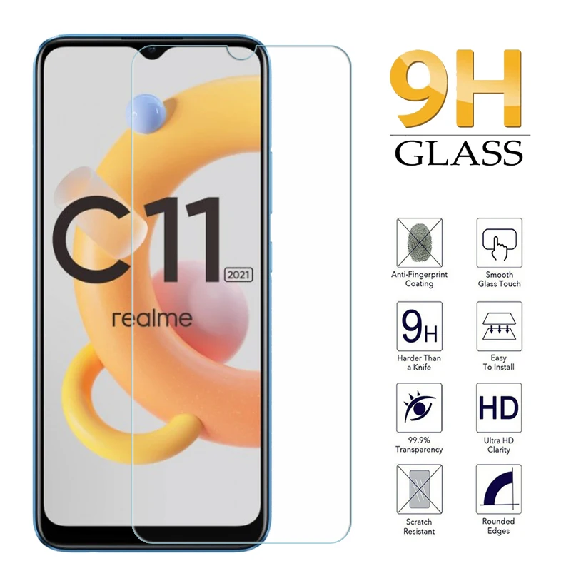 9H закаленное стекло для Realme C11 2021 Защитная пленка переднего экрана C 11 Стекло