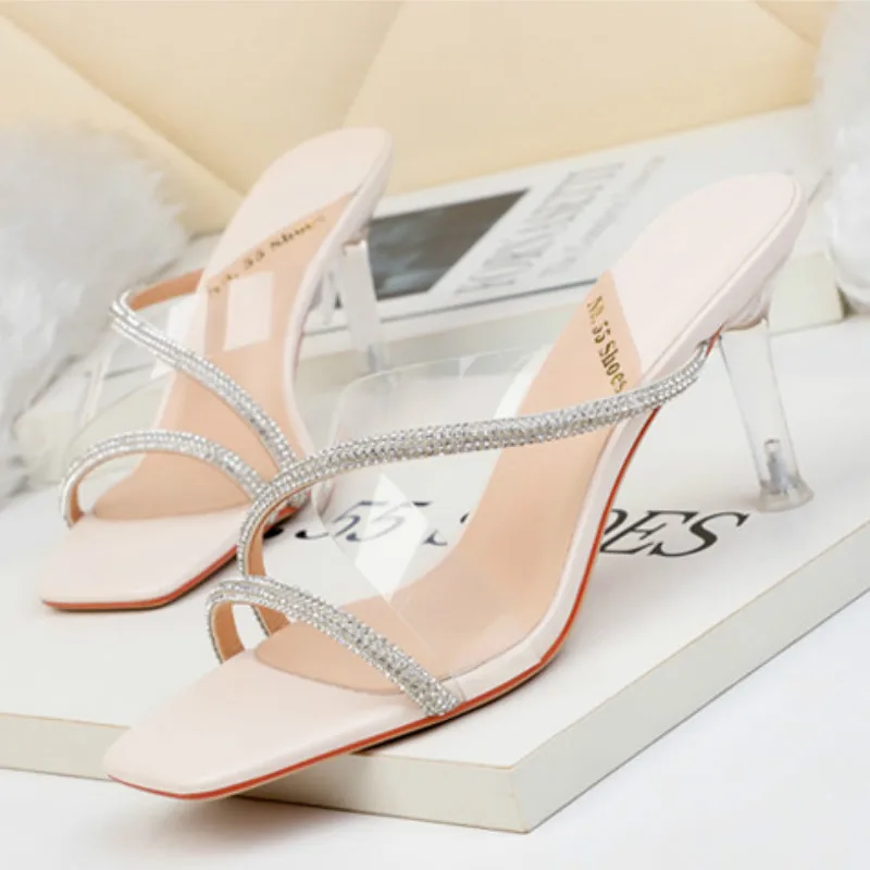 Fashion Transparent Summer Women Pumps Slippers Casual 7.5cm High Heels Sexy Blingbling Good-quality Outside Solid Female Slides
Fashion Transparent Summer Women Pumps Slippers Casual 7.5cm High Heels Sexy Blingbling Good-quality Outside Solid Female Slides