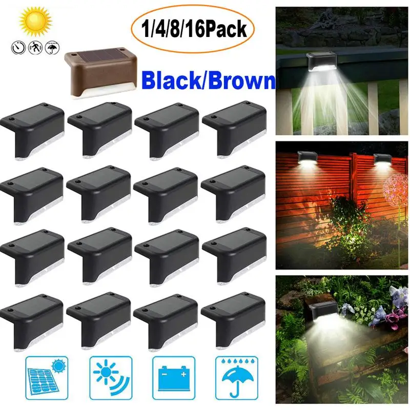 1/4/8/16pcs LED Solar Stair Lamp IP65 Waterproof Outdoor Garden Pathway Yard Patio Stairs Steps Fence Lamps Solar Night Light
1/4/8/16pcs LED Solar Stair Lamp IP65 Waterproof Outdoor Garden Pathway Yard Patio Stairs Steps Fence Lamps Solar Night Light