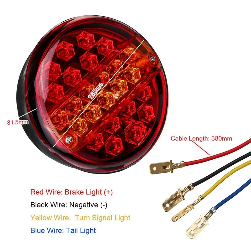12-24V 6.1 Inch 25LED Car Trailer Tail Light Turn Signal Lamp Round Brake Light Indicator Caravan Lorry Van Waterproof
12-24V 6.1 Inch 25LED Car Trailer Tail Light Turn Signal Lamp Round Brake Light Indicator Caravan Lorry Van Waterproof