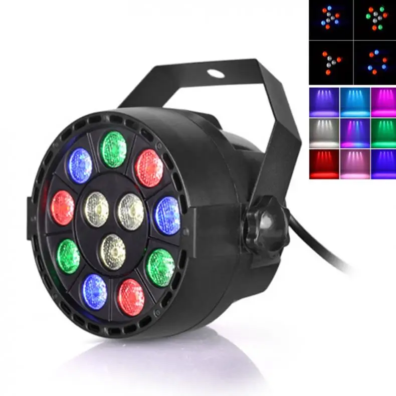 Сценический светодиодный светильник 12x3W плоский Par RGBW DMX512 Диско лампа KTV бар