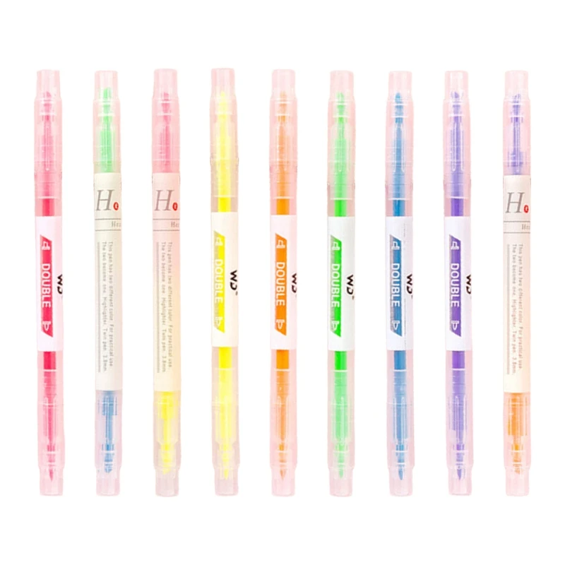 9 Colors Double Head Highlighter Fluorescent Markers Drawing Pens Writing Stationery Gift
9 Colors Double Head Highlighter Fluorescent Markers Drawing Pens Writing Stationery Gift