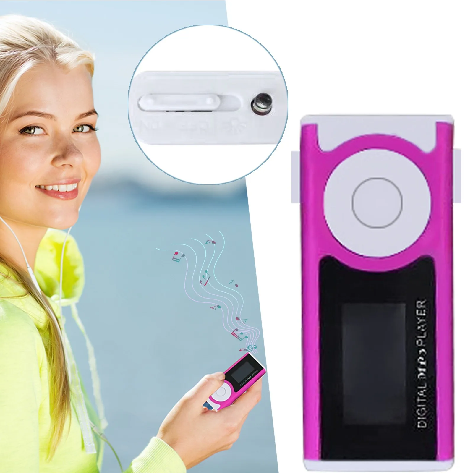 Карта с светильник кой Mp3 внешний звук Flash внешним звуком на экране Walkman Поддержка