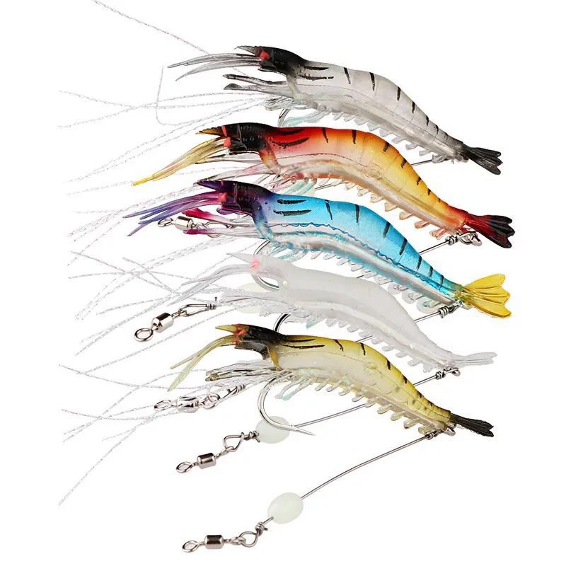 

10pcs Bionic Shrimp With Hook Has Luminous Type Package Lead Shrimp-shaped Soft Bait Artificial Bait For Fish Lure Fishing Lures