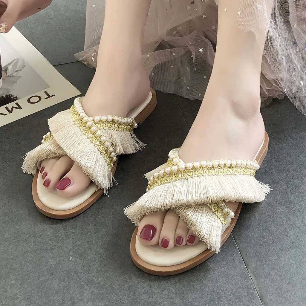 Sandals Woman Shoes Pearl Tassel Canvas Solid Wedges Mid Heel Leisure Fashion Creativity Sandals Women Summer Shoes
Sandals Woman Shoes Pearl Tassel Canvas Solid Wedges Mid Heel Leisure Fashion Creativity Sandals Women Summer Shoes
