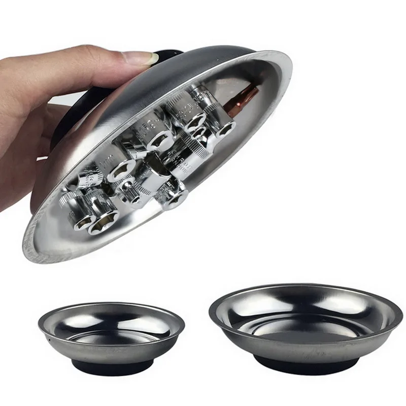 Circle Stainless Steel Magnetic Parts Bowl Tool Tray Nuts Bolts Screws Part Tray Magnetic Parts Plate Silver
Circle Stainless Steel Magnetic Parts Bowl Tool Tray Nuts Bolts Screws Part Tray Magnetic Parts Plate Silver