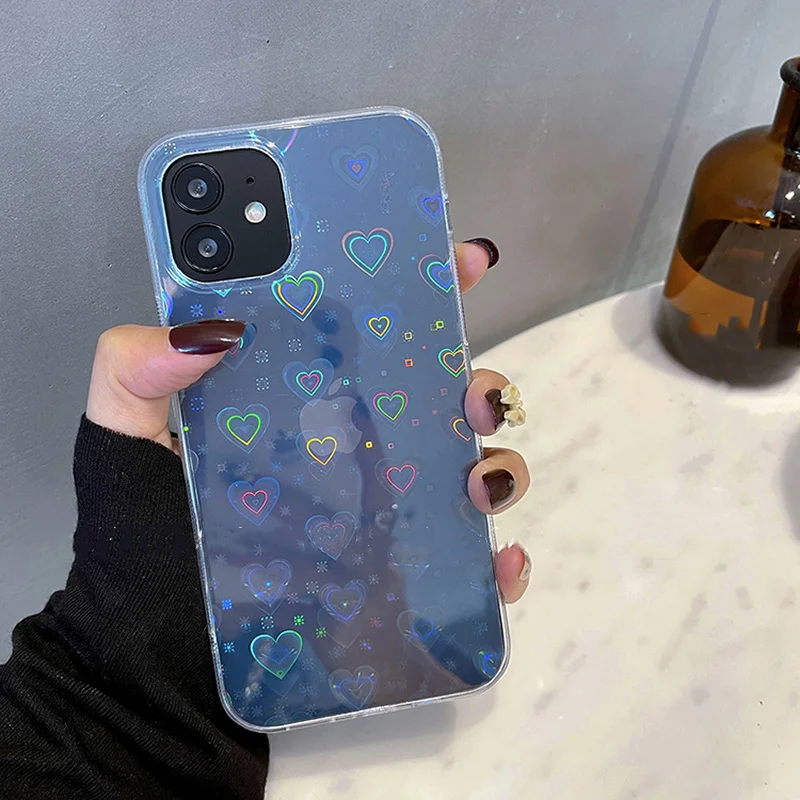 Fashion Glitter Laser Love Heart Pattern Clear Phone Case For iPhone 13 Pro Max/13Pro/13 Silicone Back Cover Women Girls LOVE
Fashion Glitter Laser Love Heart Pattern Clear Phone Case For iPhone 13 Pro Max/13Pro/13 Silicone Back Cover Women Girls LOVE