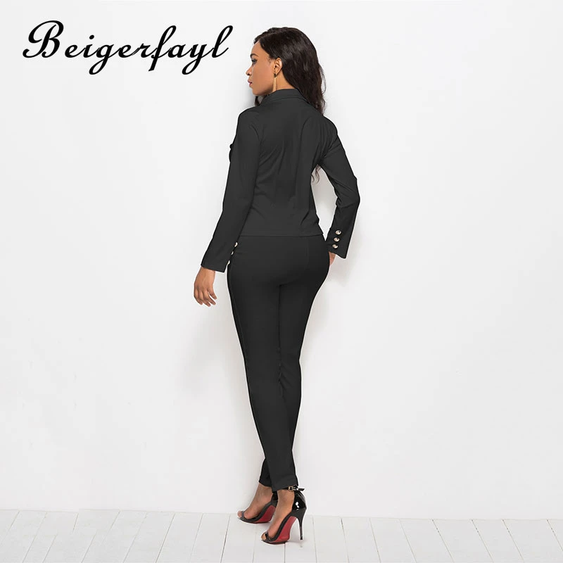 Beigerfayl женская одежда 2019 НОВЫЕ шикарные офисные женские костюмы черные белые два