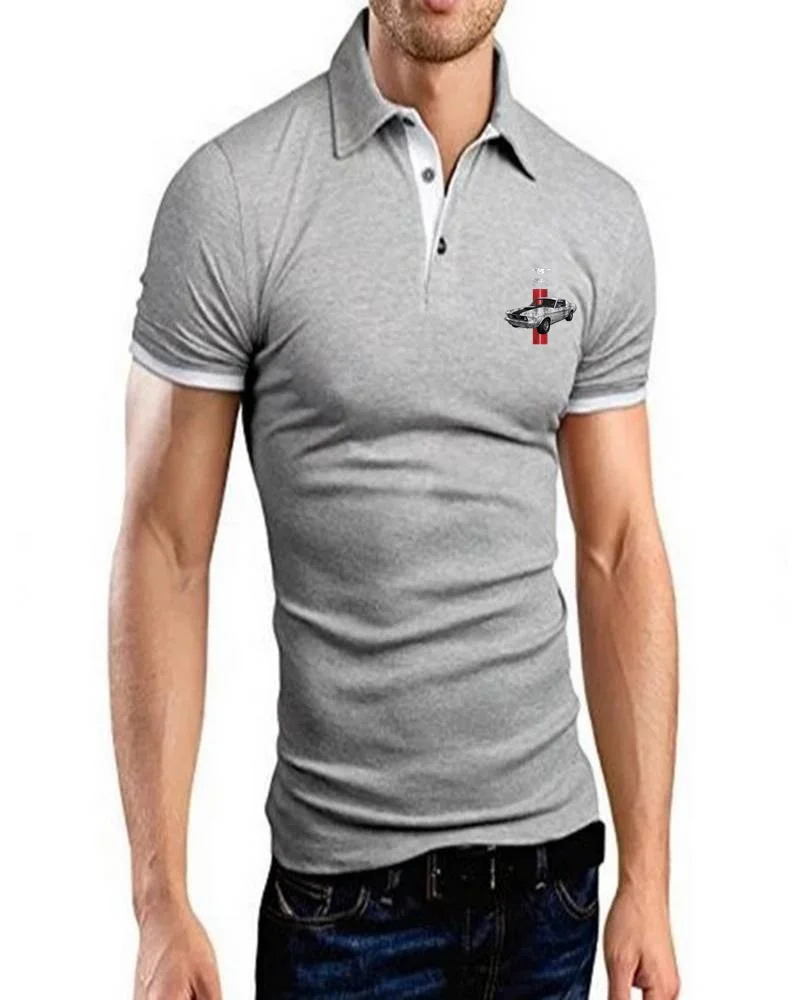 Short Sleeve Sturdy Oversize Blouse Men Polo Shirt Pure Cotton Tee Mustang 50 Years Classic Car Logo Male T-Shirt Ford Clothes
Short Sleeve Sturdy Oversize Blouse Men Polo Shirt Pure Cotton Tee Mustang 50 Years Classic Car Logo Male T-Shirt Ford Clothes