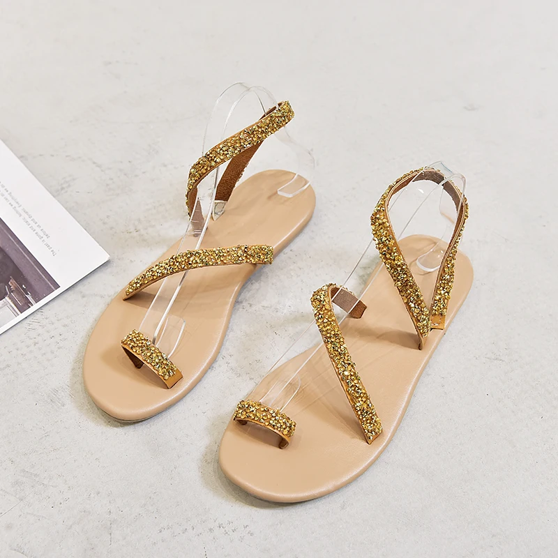Summer Women Shoes Flat Heels Gladiator Sandals Fashion Comfortable Sweet Bohemian Gold Female Beach Sandals Plus Size 35-44
Summer Women Shoes Flat Heels Gladiator Sandals Fashion Comfortable Sweet Bohemian Gold Female Beach Sandals Plus Size 35-44