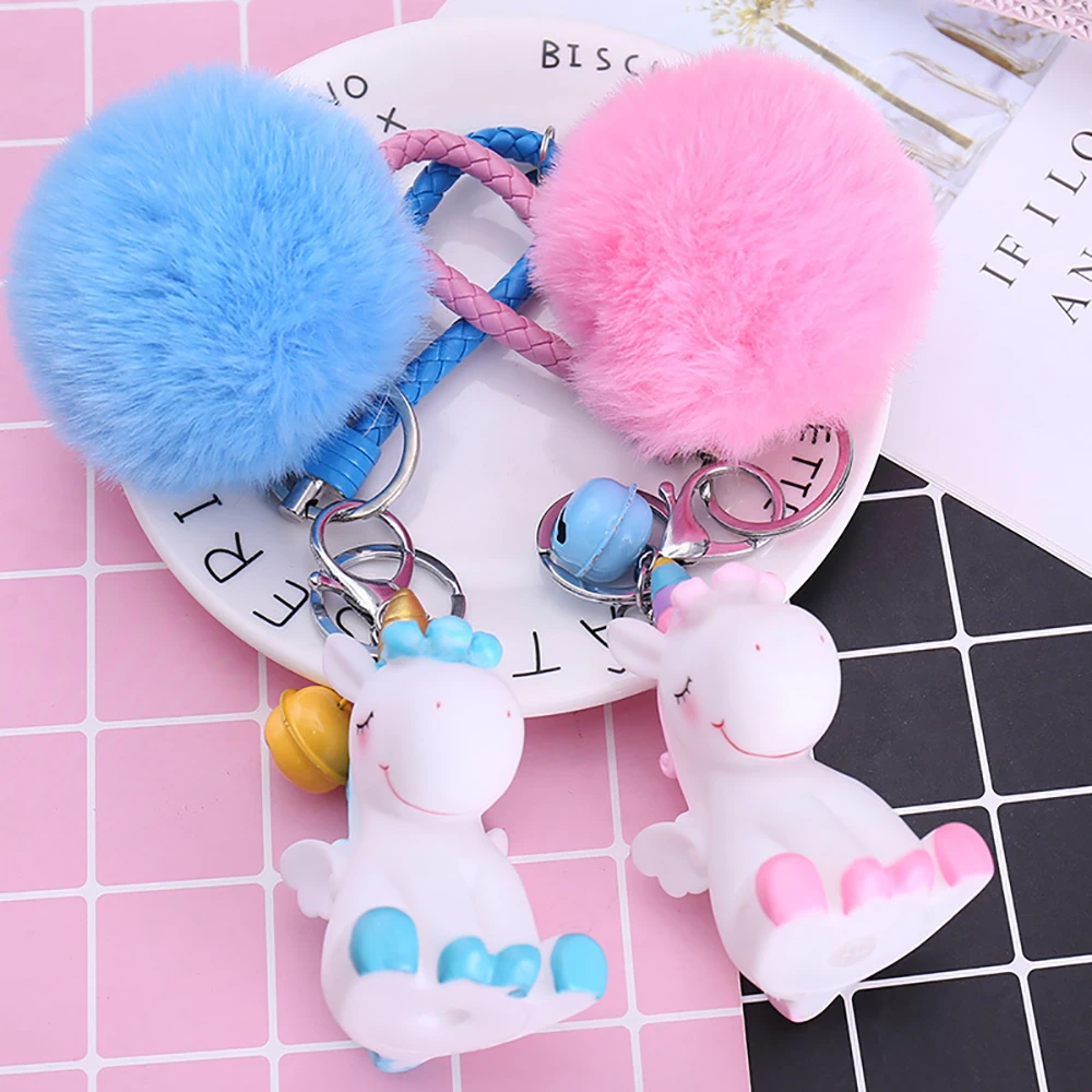 Cute plush unicorn keychain female hair ball fluffy ball bell imitation rabbit hair doll toy girl bag key pendant WJ236
Cute plush unicorn keychain female hair ball fluffy ball bell imitation rabbit hair doll toy girl bag key pendant WJ236