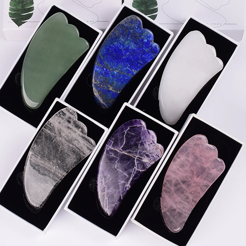 Facial Care Tool Massage GuaSha Board Natural Stone Rose Quartz Amethyst SPA Acupuncture Scraping Healing Health Beauty Massager
Facial Care Tool Massage GuaSha Board Natural Stone Rose Quartz Amethyst SPA Acupuncture Scraping Healing Health Beauty Massager