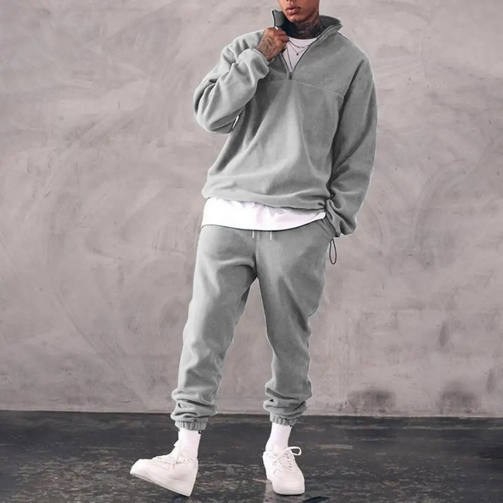 Men Sets Stylish Stand Collar Thicken Sweatshirt Pants Set 2 Pieces Warm Solid Color Men Casual Tracksuit Set Autumn Winter
Men Sets Stylish Stand Collar Thicken Sweatshirt Pants Set 2 Pieces Warm Solid Color Men Casual Tracksuit Set Autumn Winter