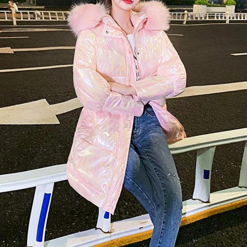 Cotton Padded Thickening Jackets Winter Korean Hooded Loose Coats Women 2021 Bright Face Fashion Medium and Long Bread Clothes
Cotton Padded Thickening Jackets Winter Korean Hooded Loose Coats Women 2021 Bright Face Fashion Medium and Long Bread Clothes