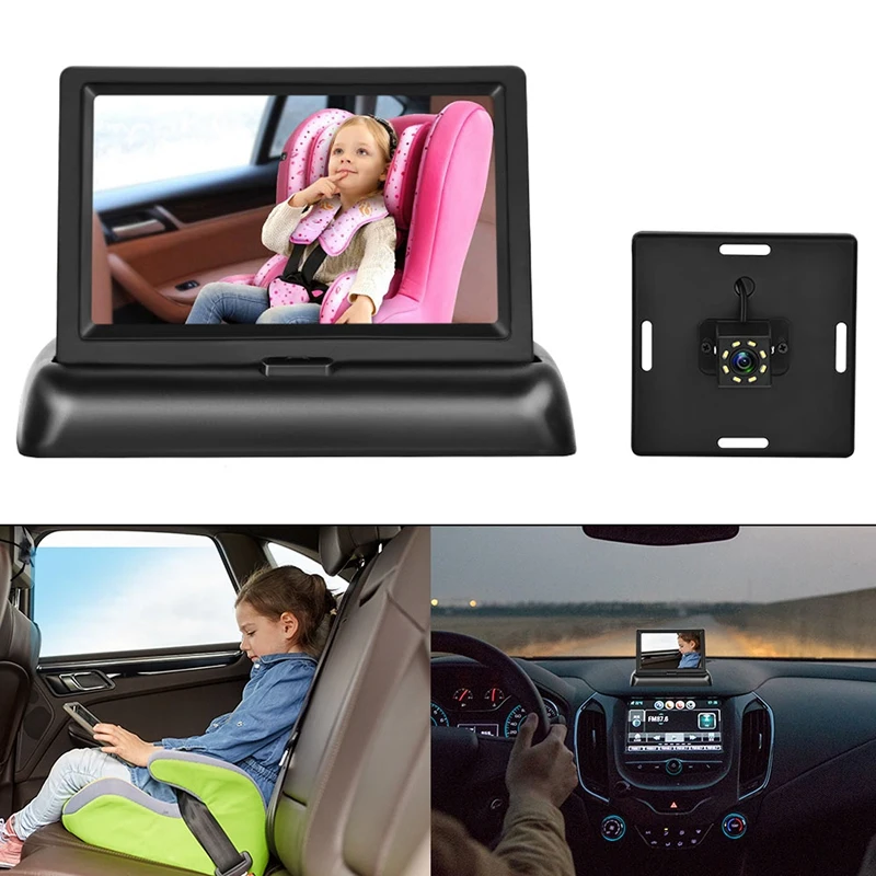 Baby Car Mirror with Night Vision 360 Adjustable 4.3 inch HD Baby Rear Display Camera Car Seat Rear Facing Baby Monitor
Baby Car Mirror with Night Vision 360 Adjustable 4.3 inch HD Baby Rear Display Camera Car Seat Rear Facing Baby Monitor