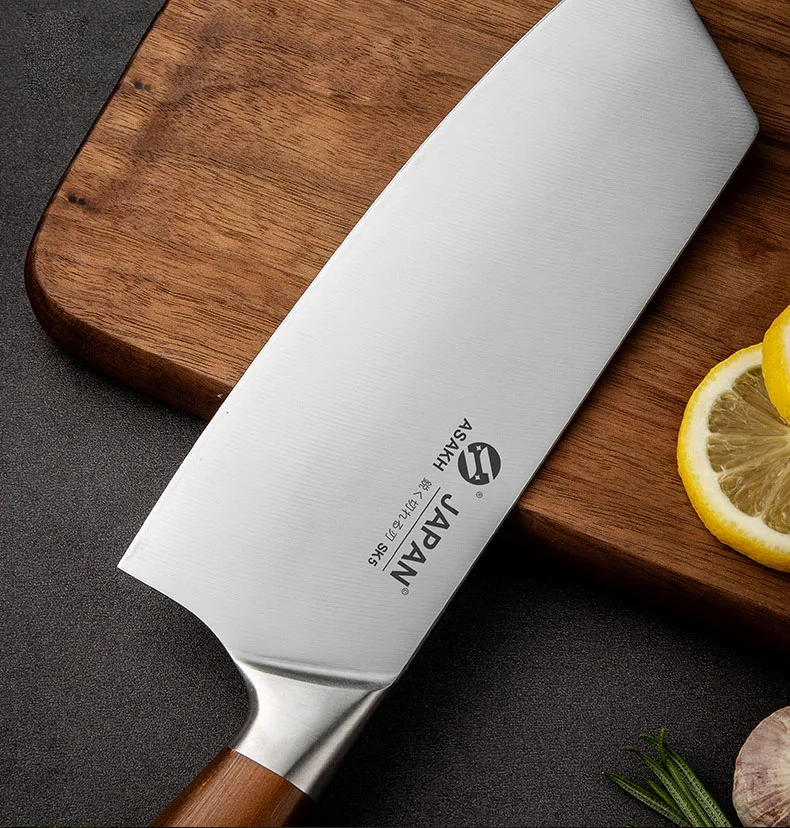 Нож для нарезки мяса поварской резак из нержавеющей стали с деревянной ручкой