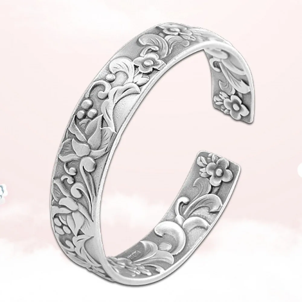 Bocai Real S999 Sterling Silver Bangles For Women 2021 New Hand Ornament Jewelry Women's Fashion Open Flower Bracelet
Bocai Real S999 Sterling Silver Bangles For Women 2021 New Hand Ornament Jewelry Women's Fashion Open Flower Bracelet