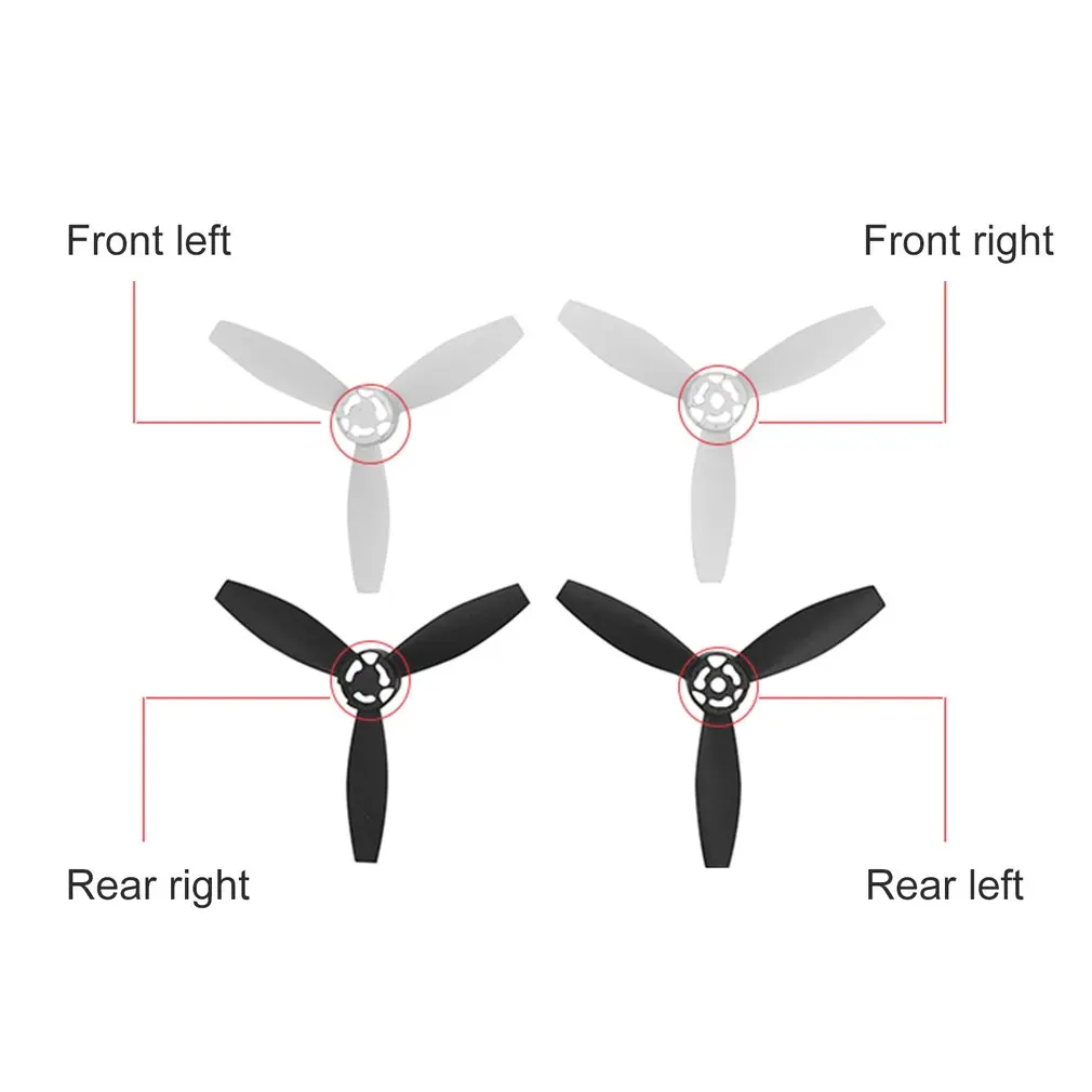 

4pcs Black/White Plastic CW/CCW RC Drone Parts Flying Blades Propellers for Parrot Bebop 2 Drone Aircraft Accessories