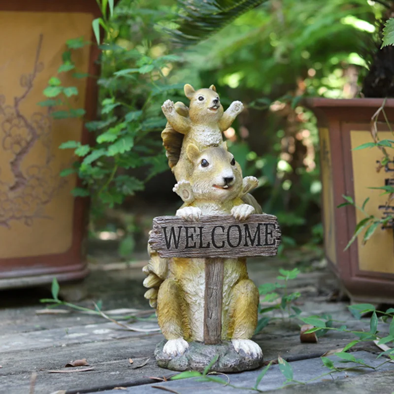 New Squirrel Welcome Card Garden Welcome Decoration Kindergarten Courtyard Decoration Resin Crafts 
New Squirrel Welcome Card Garden Welcome Decoration Kindergarten Courtyard Decoration Resin Crafts