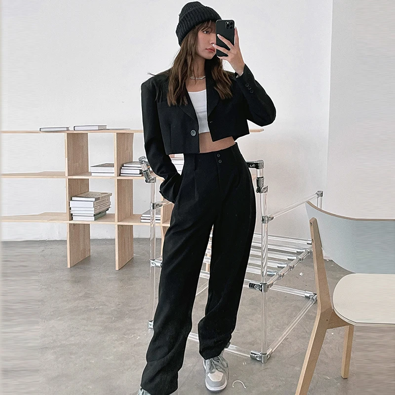 AOSSVIAO Autumn Two Piece Sets Korean Fashion Blazer Suits Women Crop Coat and Pant Suits Long Sleeve Ensemble 2 Pieces Outfit
AOSSVIAO Autumn Two Piece Sets Korean Fashion Blazer Suits Women Crop Coat and Pant Suits Long Sleeve Ensemble 2 Pieces Outfit