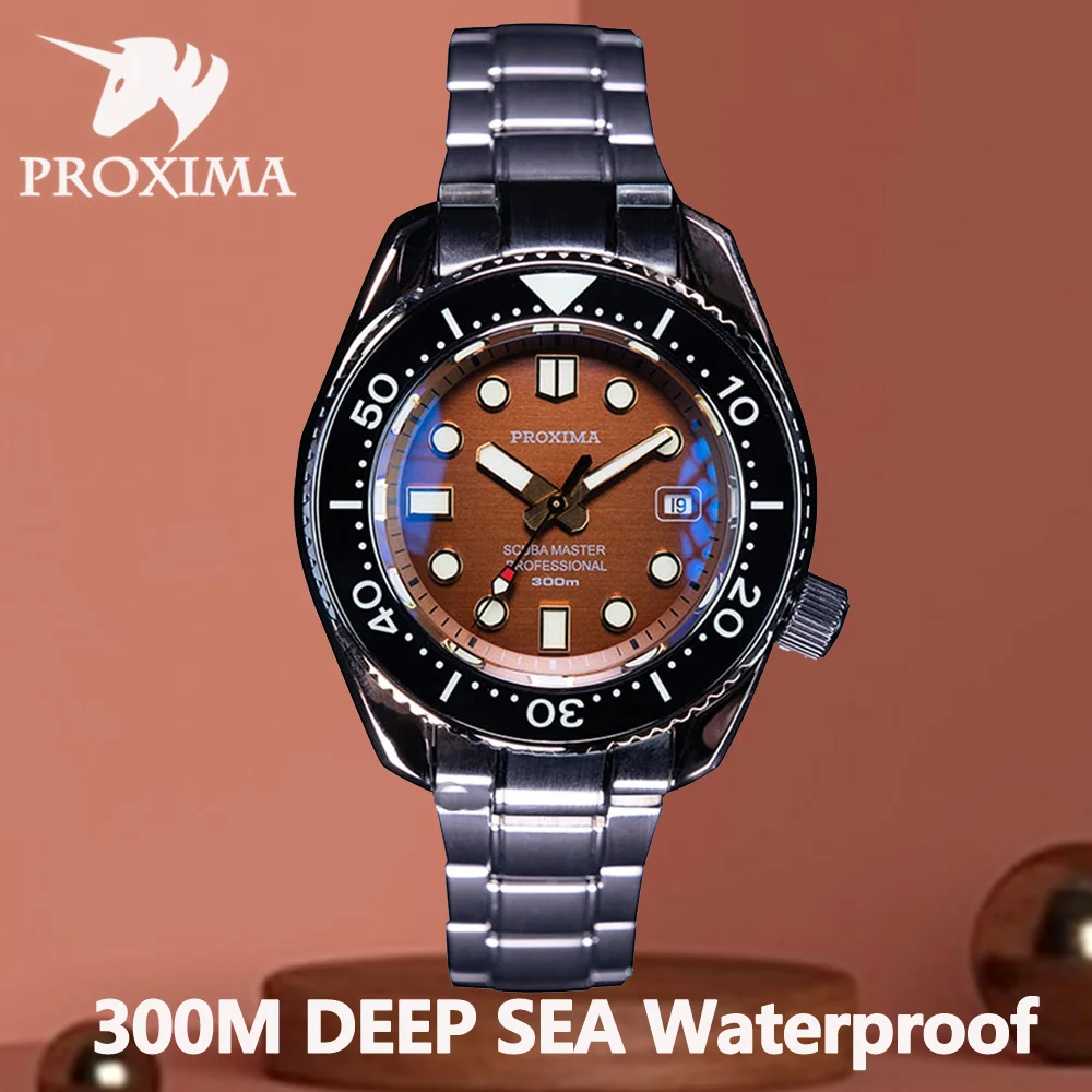 Proxima Mens Diver Watches Luxury Watch For Men Automatic Mechanical Wristwatch 300M Waterproof Sapphire C3 Luminous NH35 Clock 
Proxima Mens Diver Watches Luxury Watch For Men Automatic Mechanical Wristwatch 300M Waterproof Sapphire C3 Luminous NH35 Clock
