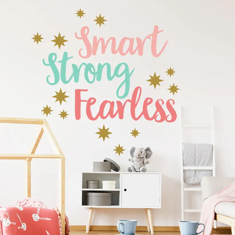 Smart, Strong, Fearless Inspirational Wall Stickers Multicolor English Language Bedroom Decorations Decals Wallpaper Art Poster
Smart, Strong, Fearless Inspirational Wall Stickers Multicolor English Language Bedroom Decorations Decals Wallpaper Art Poster