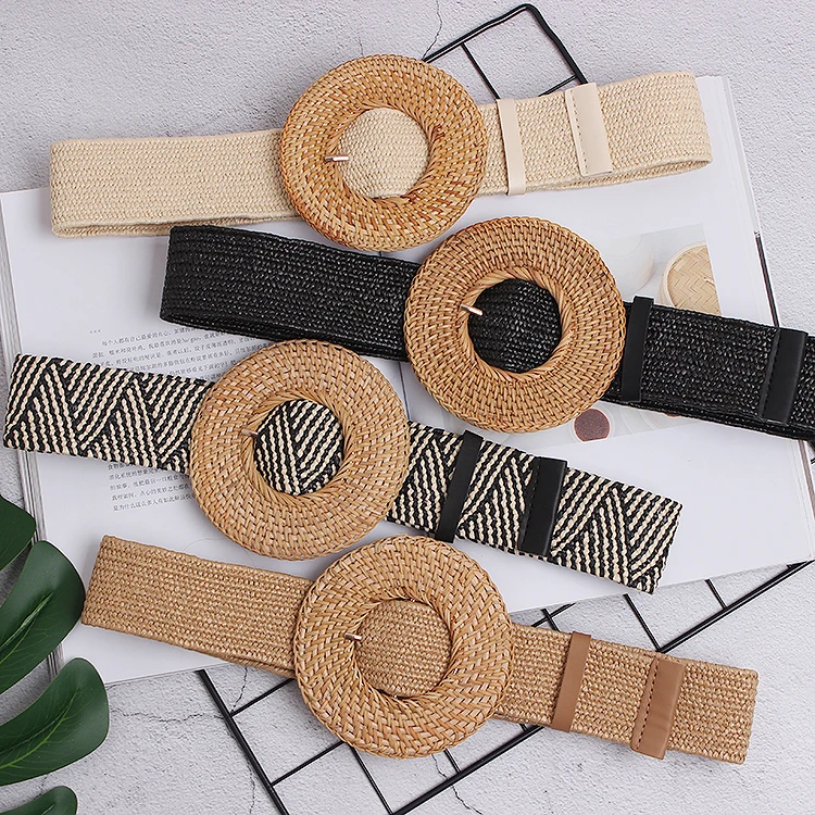 Wooden Buckle Dress Belt For Women Casual Female Braided Wide Strap Female Designer Woven Girls Elastic PP Straw Belts BZ339
Wooden Buckle Dress Belt For Women Casual Female Braided Wide Strap Female Designer Woven Girls Elastic PP Straw Belts BZ339