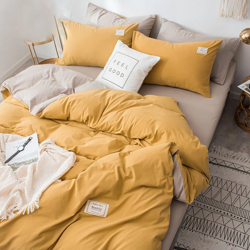 Pure Color Household Bedding Set Cotton High Quality Quilt Covers Double Sided Design Bedclothes Comfortable Soft PillowCase
Pure Color Household Bedding Set Cotton High Quality Quilt Covers Double Sided Design Bedclothes Comfortable Soft PillowCase