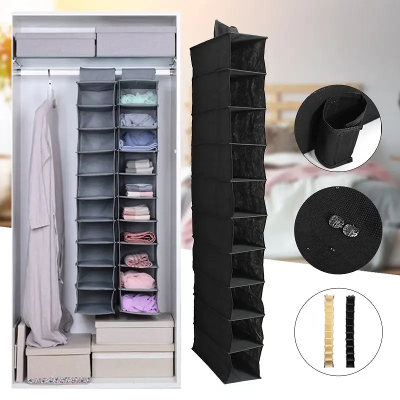 10Layers Layers Washable Closet Organizer Wardrobe Cloth Shelves Hanging Rack Storage Bags with Hook and Loops for Clothes Socks
10Layers Layers Washable Closet Organizer Wardrobe Cloth Shelves Hanging Rack Storage Bags with Hook and Loops for Clothes Socks