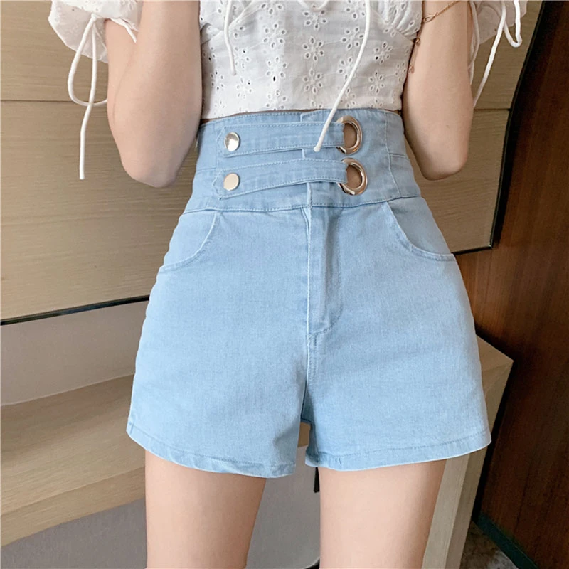 2020 New Spring Summer Sexy Hots Denim Shorts High Waist Double Belt Casual Shorts Female Cowboy Jeans Pocket Blue
2020 New Spring Summer Sexy Hots Denim Shorts High Waist Double Belt Casual Shorts Female Cowboy Jeans Pocket Blue