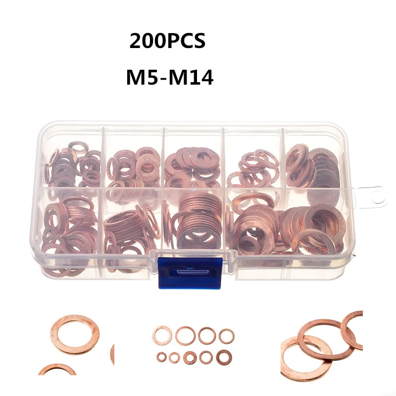 280/200Pcs Copper Sealing Solid Gasket Washer Sump Plug Oil For Boat Crush Flat Seal Ring Tool Hardware Accessories
280/200Pcs Copper Sealing Solid Gasket Washer Sump Plug Oil For Boat Crush Flat Seal Ring Tool Hardware Accessories
