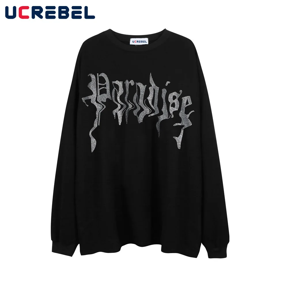 Letter Rhinestone Long Sleeved T-shirt Mens Simple Casual Cotton Tee Streetwear Autumn Loose Crew Neck Tshirt Men
Letter Rhinestone Long Sleeved T-shirt Mens Simple Casual Cotton Tee Streetwear Autumn Loose Crew Neck Tshirt Men
