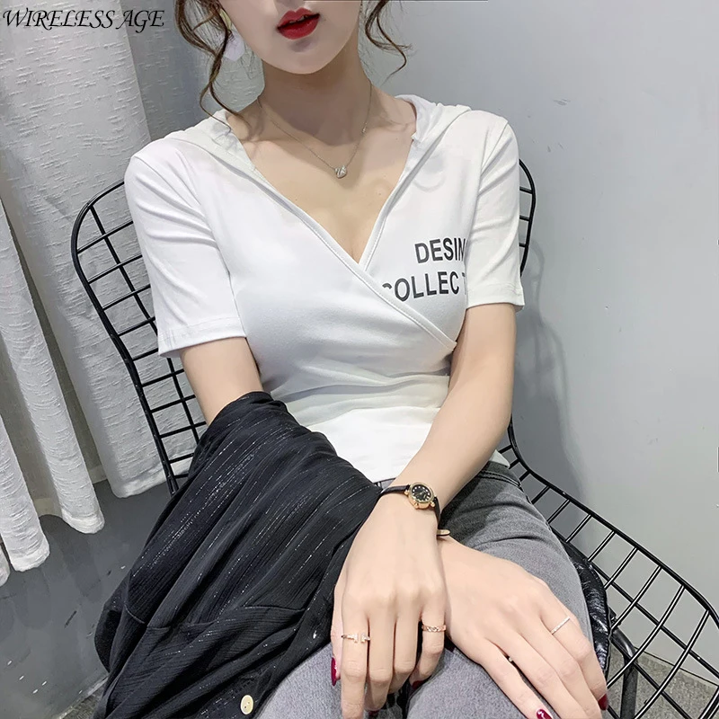 WIRELESS AGE T Shirt Women Short Slim V Neck Loose Commute Solid Color Short Sleeve Top Lady 2021 New Summer Fashion Wild
WIRELESS AGE T Shirt Women Short Slim V Neck Loose Commute Solid Color Short Sleeve Top Lady 2021 New Summer Fashion Wild